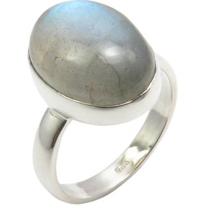 Natuursieraad -  925 sterling zilver labradoriet ring maat 18.25mm - boho edelsteen sieraad - handgemaakt