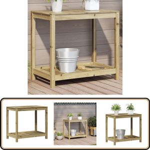 vidaXL Oppottafel - Geïmpregneerd Grenenhout - 82,5x50x75 cm Oppottafel - Buitentafeltje - Plantentafel - Tuinbank - Grenshouten Tafel