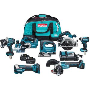 Makita DLX7019TX1 Accu Combiset 7-delig 18V 5.0Ah in Tas