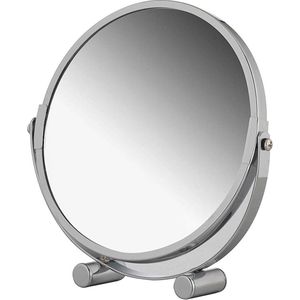 axentia Vergrotingsspiegel - cosmetische spiegel met 3-voudige vergroting - make-up spiegel verchroomd - vergrotingsspiegel rond ca. 17 cm Ø - scheerspiegel voor badkamer - badkamerspiegel van chroom