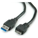 USB Micro naar USB-A kabel - USB3.0 - tot 2A / zwart - 5 meter