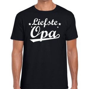 Liefste opa t-shirt zwart voor heren - zwart super opa cadeaushirt - kado shirt voor opa's XXL