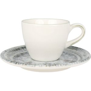 Bonna Odette - Espresso kopjes & schotel - 80 cc - Porselein - set van 6