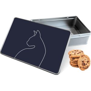 Koektrommel Kattencontour Rechthoek - Bewaarblik 20x13x5 cm