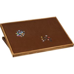 Relaxdays puzzeltafel verstelbaar - 1500 stukjes - puzzelbord hout - schuine puzzelplaat