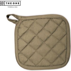 The One Towelling Pannenlap - 21 x 21 cm - Hittebestendig - Wasbaar tot 60 graden - Stofdikte 185 gr/m2 - 100% Katoen - Taupe