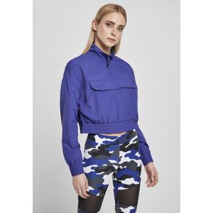Urban Classics - Cropped Crinkle Nylon Pullover Jas - XS - Blauw