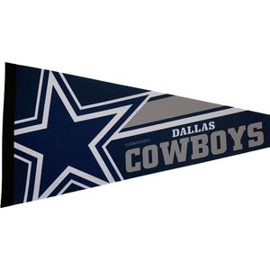USArticlesEU - Dallas Cowboys  - NFL - Vaantje - American Football - Sportvaantje - Wimpel - Vlag - Pennant - Blauw/Zilver/Wit - 31 x 72 cm