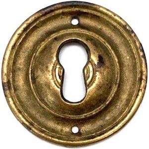 Sleutelplaat Messing antiek rond Groot 50mm