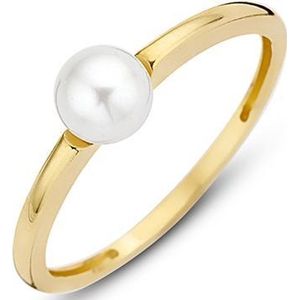 New Bling Goud 9NBG 0016 52 Dames Parel Ring - 5mm - maat 52 - Goud