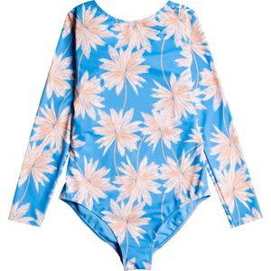 Roxy - Zwempak voor meisjes - Ocean Treasure - Lange mouw - Azure Blue Palm Island - maat 168cm