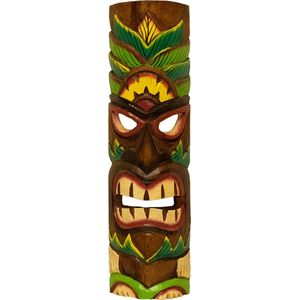 Tiki masker gras - Houten decoratie - Bar accessoires - Tiki masker - Decoratie - Mancave - Bar - 50 cm - Hand gemaakt -