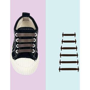 Siliconen elastische Veters – Sport veters - Schoenen Sneakers – Kinderen - Bruin