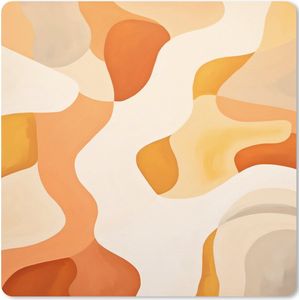 Muismat XXL - Bureau onderlegger - Bureau mat - Oranje - Abstract - Kunst - 40x40 cm - XXL muismat