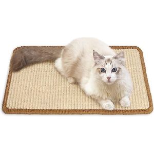 Kattenkrabmat - 50x30 CM - Krabmatten voor katten - Krabmat - Beige - Beschermt tapijten en banken - Antislip - Multi-inzetbaar