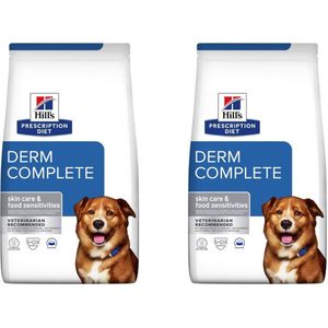 2x Hill's Prescription Diet Canine Derm Complete omgaan met voedselallergieën 1.5 kg
