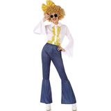 ATOSA - Goudkleurig en jean disco kostuum voor vrouwen - XS / S (34 tot 36)