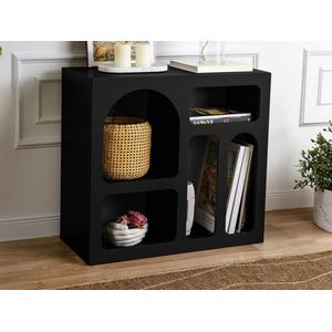 Vente-unique Sidetable met 5 nissen - Zwart - LUELA L 80 cm x H 74 cm x D 37 cm