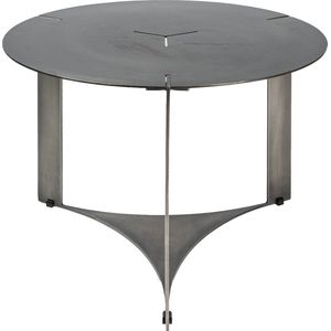 PTMD Ferrum Grey oldnickle metal coffeetable round 60cm
