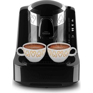 Arzum OKKA Turkish Coffee Machine| OK002BLACK | Black - Chrome |Turks Koffizetapparat- Zwart & Zilver - Full Automatic | 2 kopjes