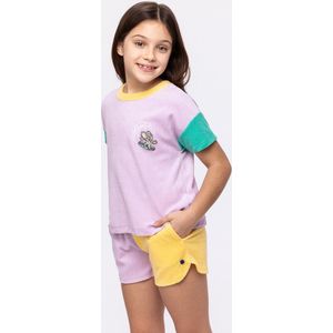 Woody Set van T-shirt en Short Meisjes-Dames mauve - maat 128/8J