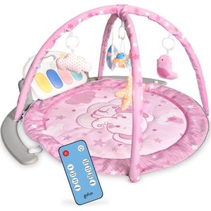 Gofun Babygym - Speelmat voor Baby's - Muzikaal Speelkleed - Kraamcadeau - Activiteitenkleed - Babyspeelgoed - Interactief - Leerzaam - 105 x 52 cm - Roze