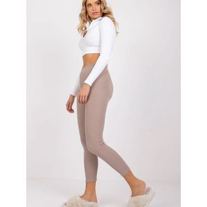 Beige Geribde legging