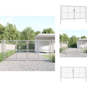 vidaXL Poort - Poorten - Tuinpoort - Poortdeur - Poort draadgaas 300x175 cm staal zilverkleurig