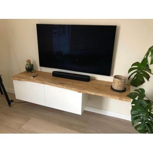 25mm Eiken Houten TV-Meubelblad Zonder Kast BeGo - 42cmx180cm - Wandplank