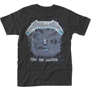 Metallica Heren Tshirt -L- Ride The Lightning Zwart