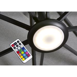 Platinum Sun & Shade - Zweefparasol - Parasollicht - LED-multi colour - Verschillende kleurstanden - Afstandsbediening - USB lader