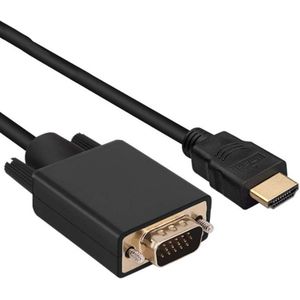Hoogwaardige HDMI naar VGA Kabel Converter Omvormer - HDMI naar VGA Kabel (1,8 Meter) - Zwart