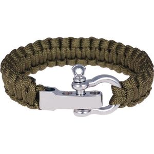 Paracord armband Legergroen met Zilverkleurig