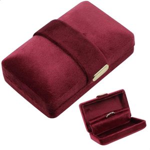 Dubbele ringdoos -trouwringhouder sieradendoos -opbergdoos geschenkdoos -opbergdoos -rood