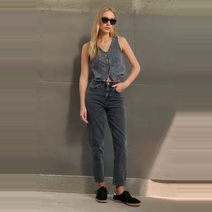 Trendyol Indigo Mom Jeans Met Hoge Taille Twoss23Je00067