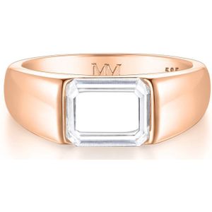 Portraitix - 14k Roségouden Heren Portrait Geslepen Moissanite Ring