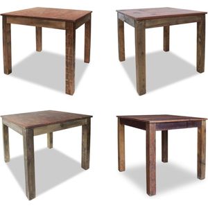 vidaXL Eettafel 82x80x76 cm gemengd gerecycled hout - Eettafel - Eettafels - Eetkamertafel - Eetkamertafels