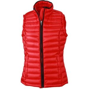 James and Nicholson Vrouwen/dames Quilted Down Vest (Rood/zwart)