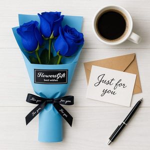 zeepbloemen, kunstbloemen cadeau, geurige bloemen, bloemen voor altijd, romantisch cadeau, decoratieve bloemen, cadeau voor haar, luxe kunstbloem, zeep roos boeket, geurige decoratie, valentijn cadeau, moederdag bloemen, flower gift set blauw