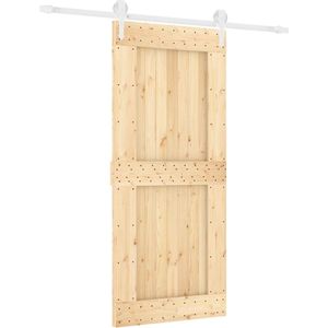 vidaXL - Schuifdeur - met - beslag - 90x210 - cm - massief - grenenhout