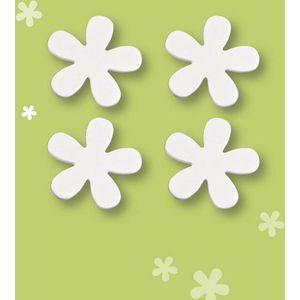 1x Tafelmagneetjes - Witte bloem - Tafelkleed gewichtjes - Tafelkleedklem - Magneet - Set van 4 stuks