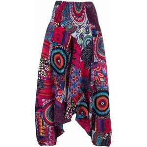 Harem broek 3 in 1 bedrukt Happy Patch Vintage katoenen harem broek voor dames yoga broek