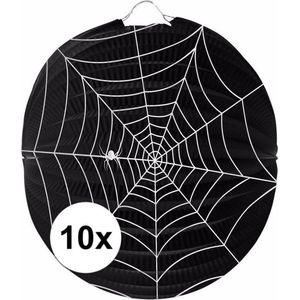 Halloween - 10x Spinnenweb lampionnnen 22 cm