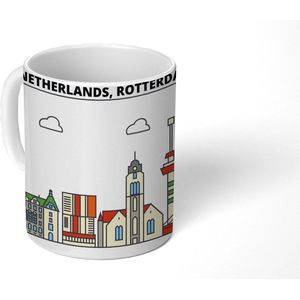 Mok - Koffiemok - Rotterdam - Skyline - Urban - Mokken - 350 ML - Beker - Koffiemokken - Theemok