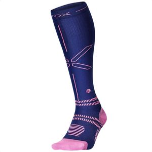 STOX Energy Socks - 3 Pack Sportsokken voor Vrouwen - Premium Compressiesokken - Kleur: Donkerblauw/Roze - Maat: Large - 3 Paar - Voordeel - Mt 40-43