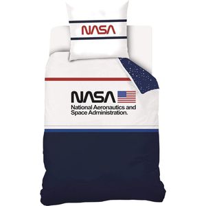 NASA beddengoed 140x200 cm 100% katoen blauw wit 140x200 cm