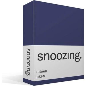 Snoozing - Laken - Katoen - Lits-jumeaux - 240x260 cm - Navy