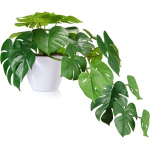 Kunstplanten - ""Tropische Pracht: Realistische Kunstmatige Monstera Plant van 50 cm in Pot, Perfect voor Indoor Woondecoratie, Een Pakket van Hoge Kwaliteit Nepplanten.