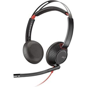 Plantronics C5220 Blackwire On Ear headset Telefoon Kabel Stereo Zwart Noise Cancelling Microfoon uitschakelbaar (mute)