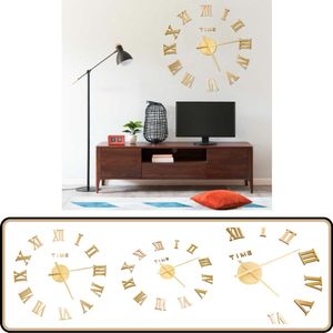 vidaXL 3D-wandklok modern goudkleurig XXL 100cm 3D-wandklok - Wandklok Xxl - Gouden Wandklok - Moderne Wandklok - Luxe Wandklok